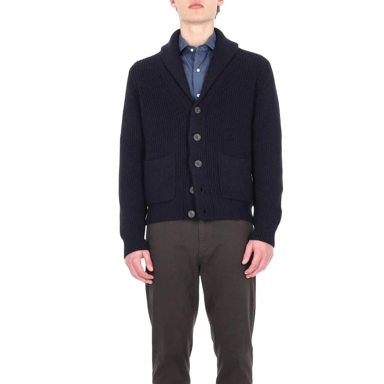 Cardigan Con Collo A Scialle D5M419PNL 785 NAVY DRUMOHR 