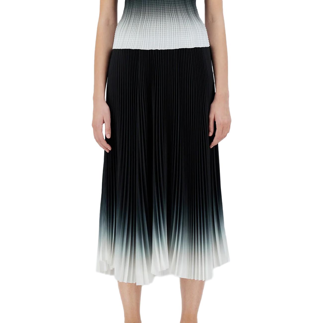 Gonna Plisset Degrade' Donna Nero Bianco GN000022D12621 9310 NERO/BIANCO HERNO 