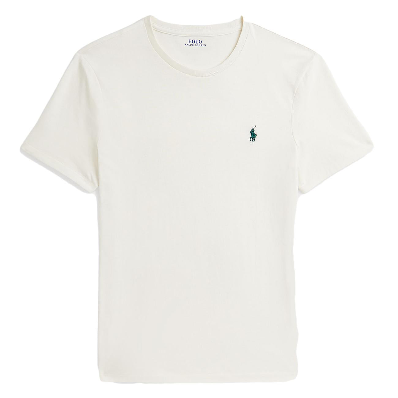 T-Shirt Girocollo Slim Fit Jersey Uomo Antique Cream 710671438 421 ANTIQUE CREAM/ANTIQUE GREE POLO RALPH LAUREN 