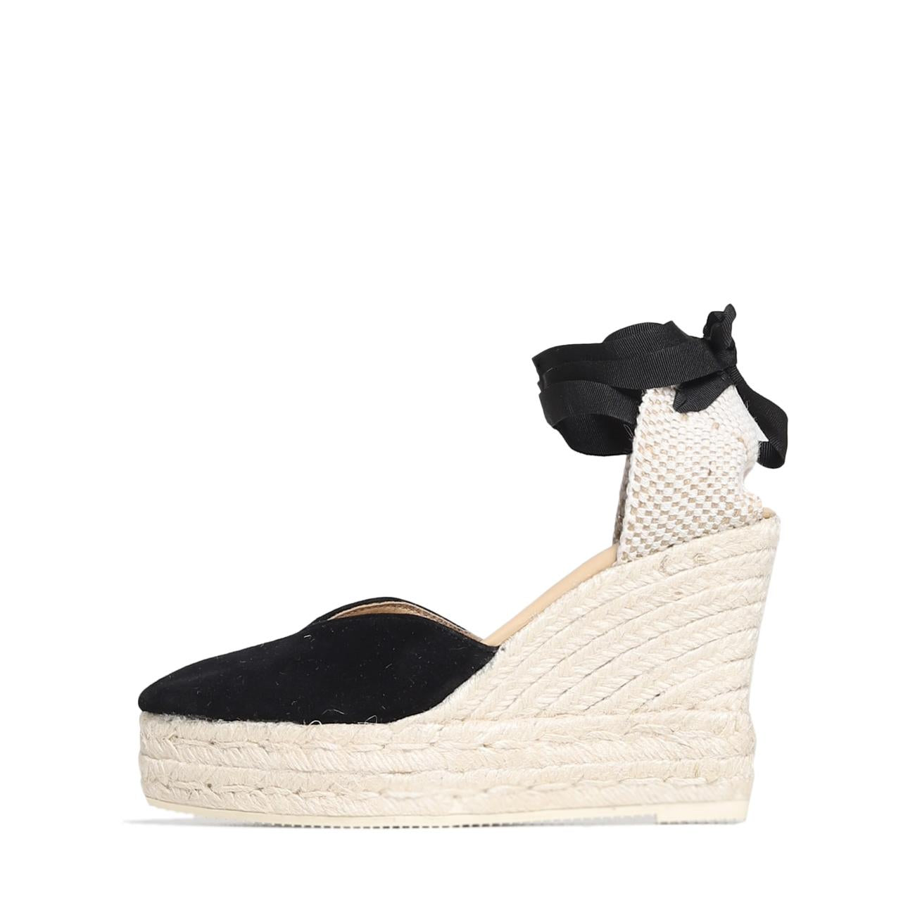 SANDALO D. HAMPTONS ZEPPATO SOFT SUEDE SCOLLO CUORE C/LACCI MANEBI K10WH BLACK MANEBI 