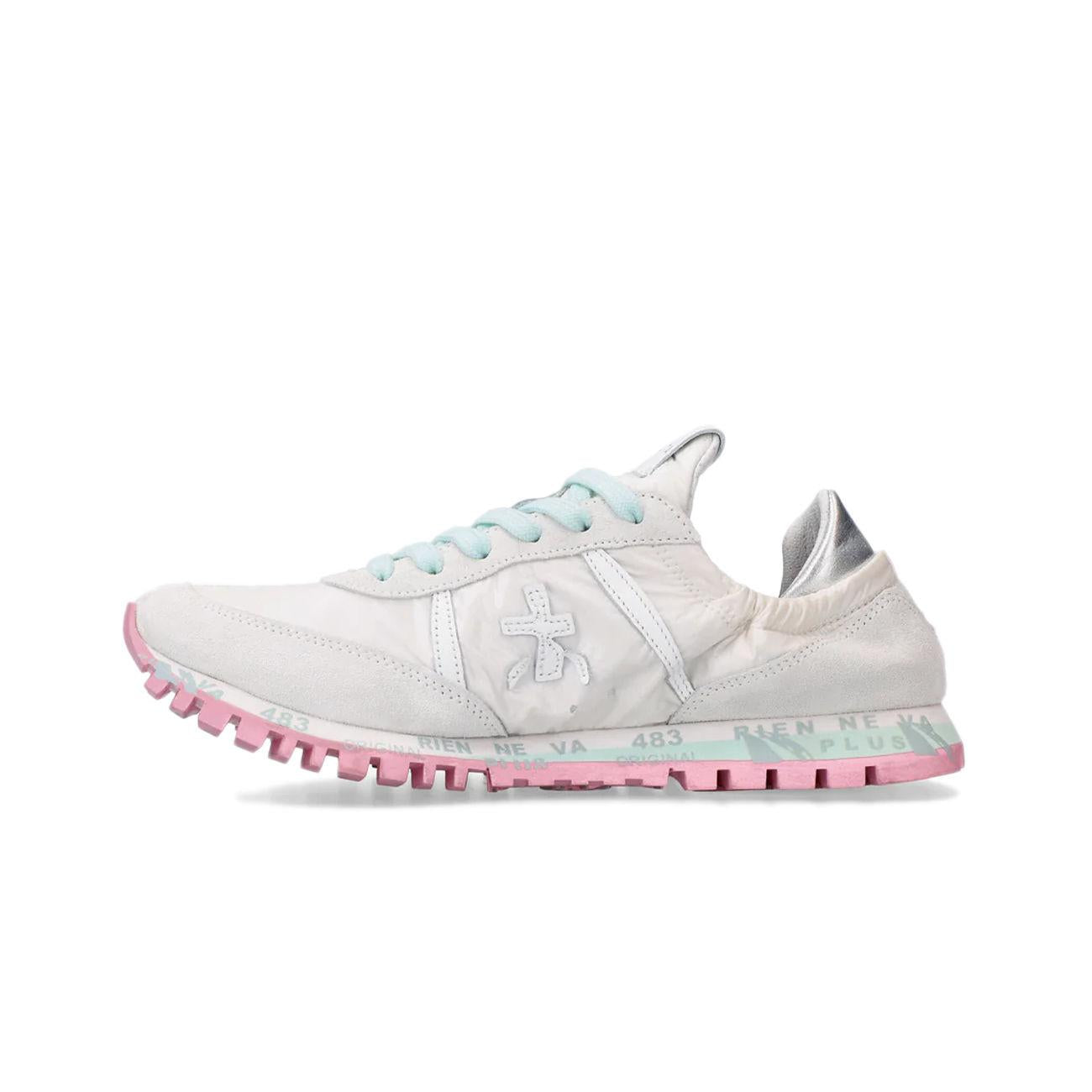 SNEAKERS D. C/ELAST. TALLONE E PARA ROSA/STRING. AZZ. PREMIATA SEAND VAR 6251 WHITE/SILVER/PINK/LIGHT BLUE PREMIATA 