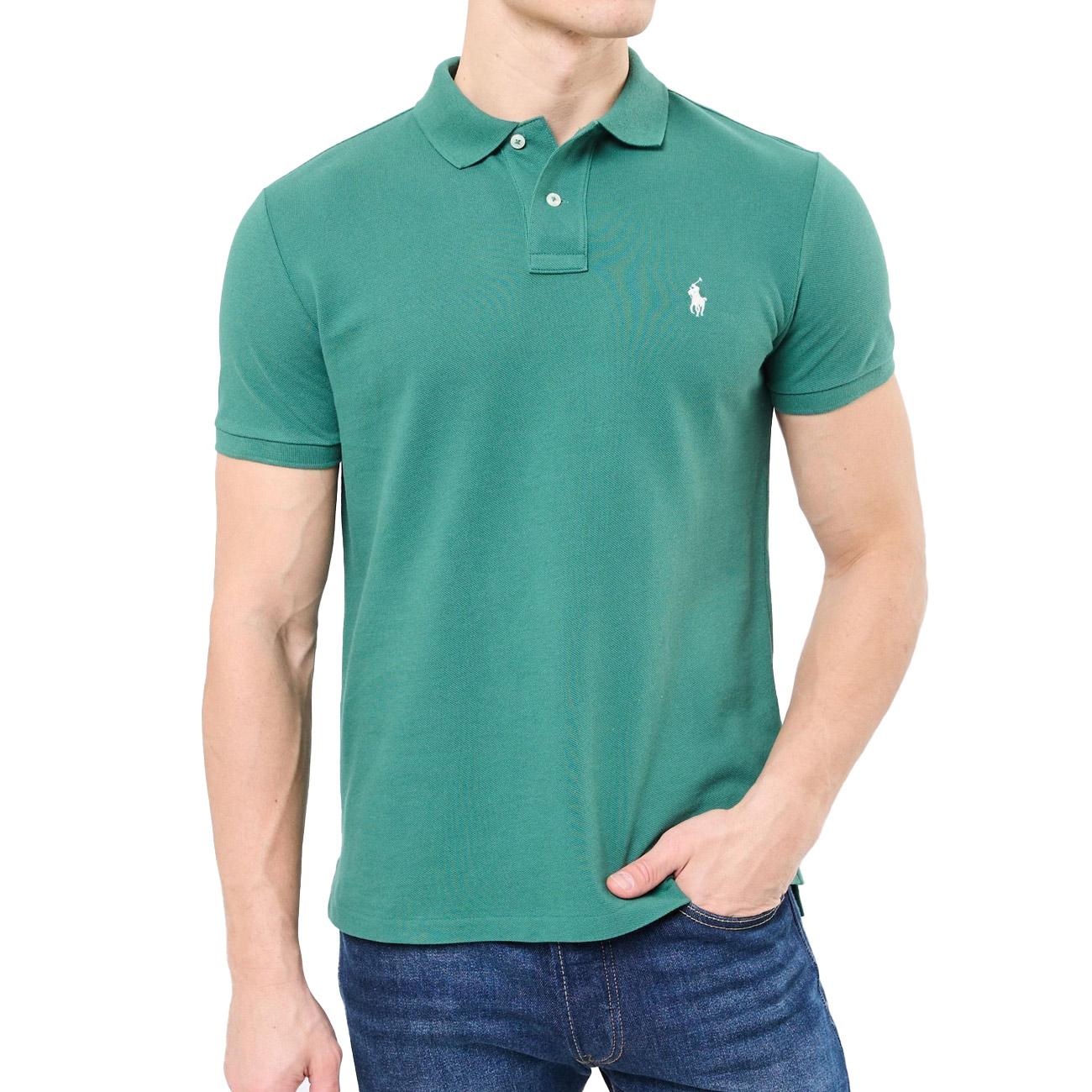 Polo Custom Short Sleeve 710680784 427 ANTIQUE GREEN/ANTIQUE CREA POLO RALPH LAUREN 