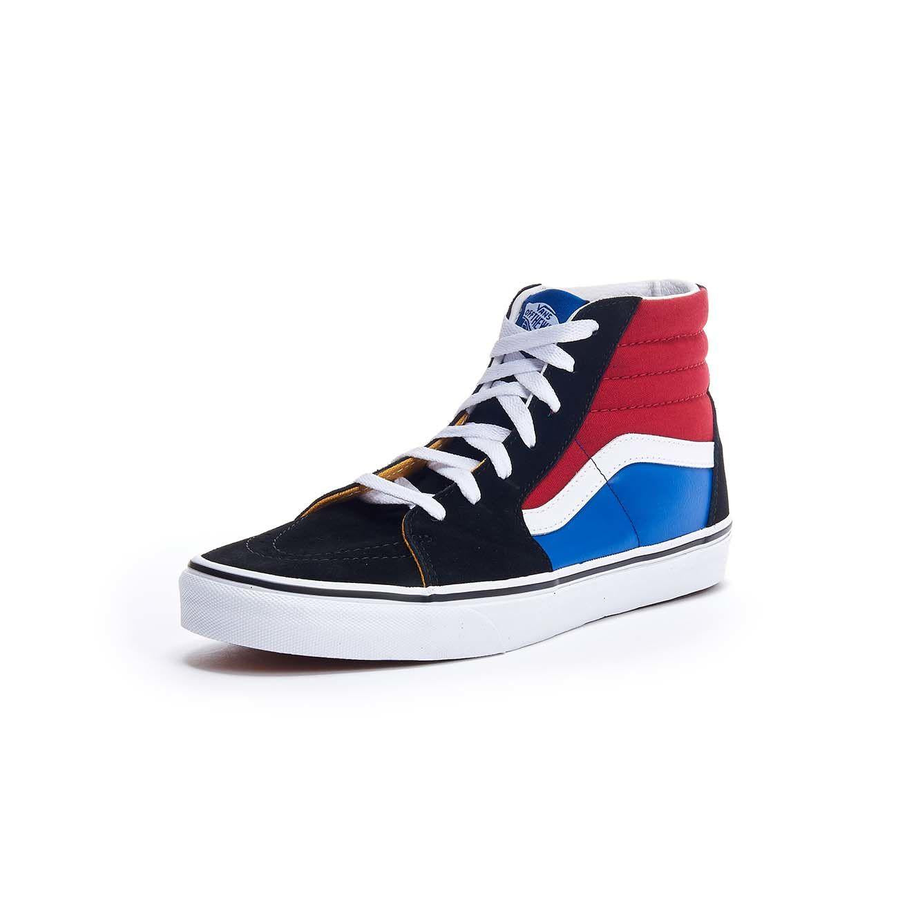 Sneaker Alta Sk8-Hi In Tessuto E Ecopelle Bambino Black Chilli Pepper VN0A4UI2 9AM1BLKCHILLIPEPPER VANS 