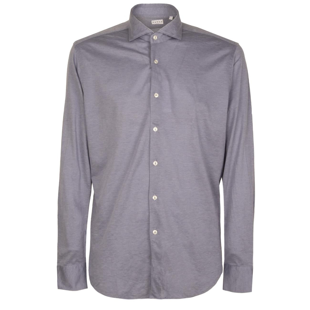 Camicia In Misto Cotone Uomo Blu 51474 004 BLU XACUS 