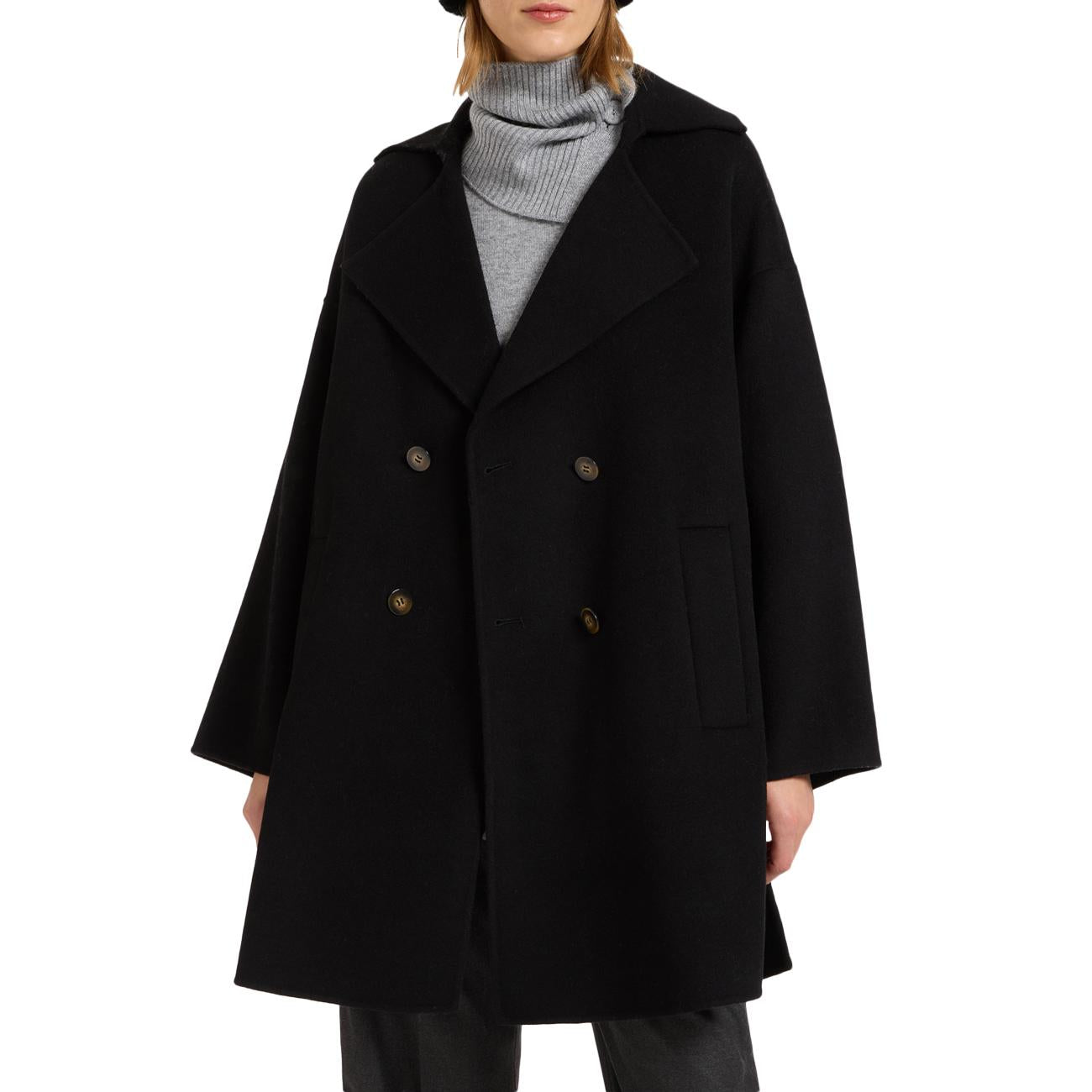 Caban Sartoriale Con Ampio Collo 8081E000162N 033 NERO ELENA MIRO' 