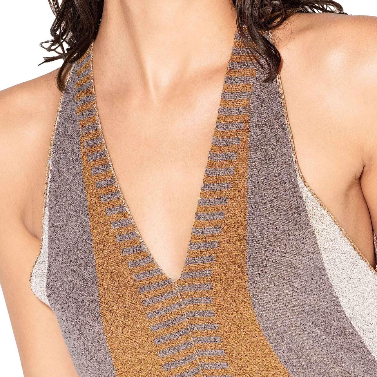 Canotta Con Motivo Grafico CNKD13014 MARRONE/GRIGIO AKEP 