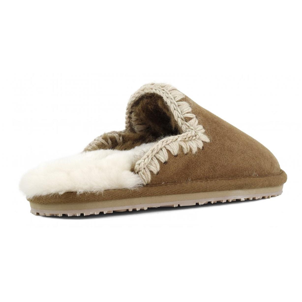 Slippers Suede Eskimo Stitch Donna Cognac MU.FW161008A COGNAC MOU 