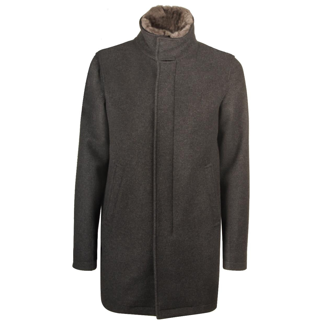 Cappotto In Lana Diagonale Uomo Grigio CA0071U39601 9480 GRIGIO HERNO 