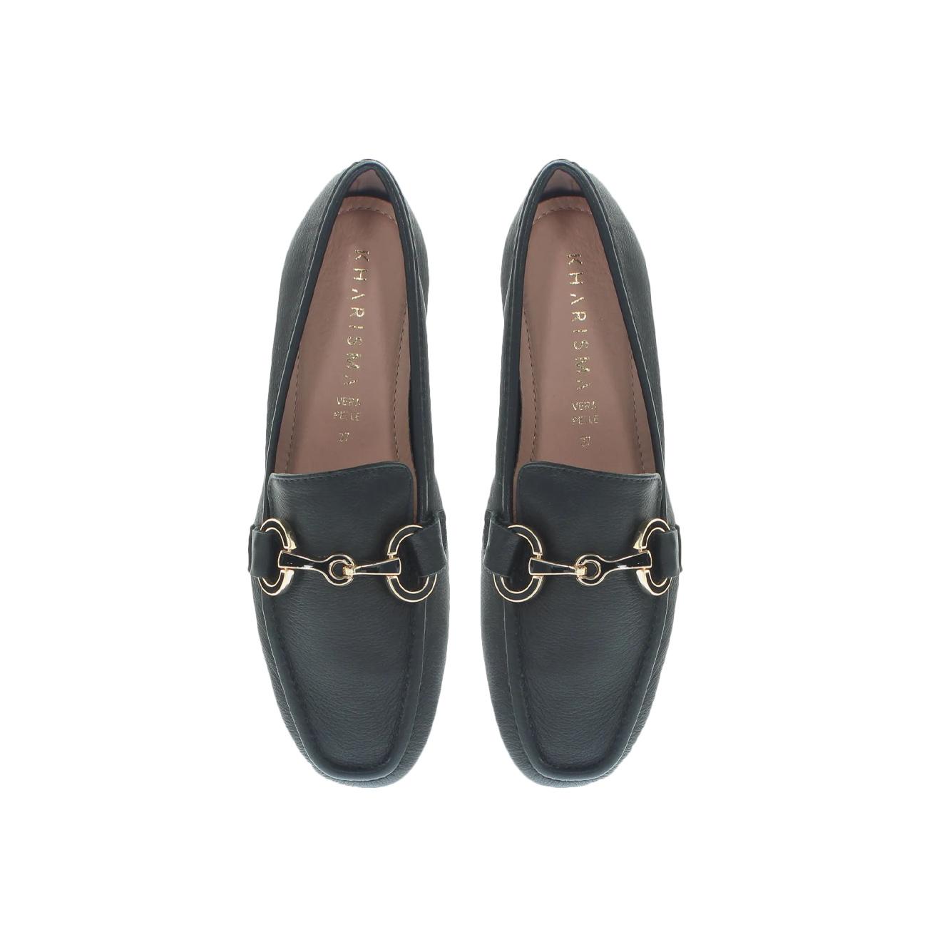 Mocassini Smaltato Nappa Donna Nero 7087 NERO KHARISMA 