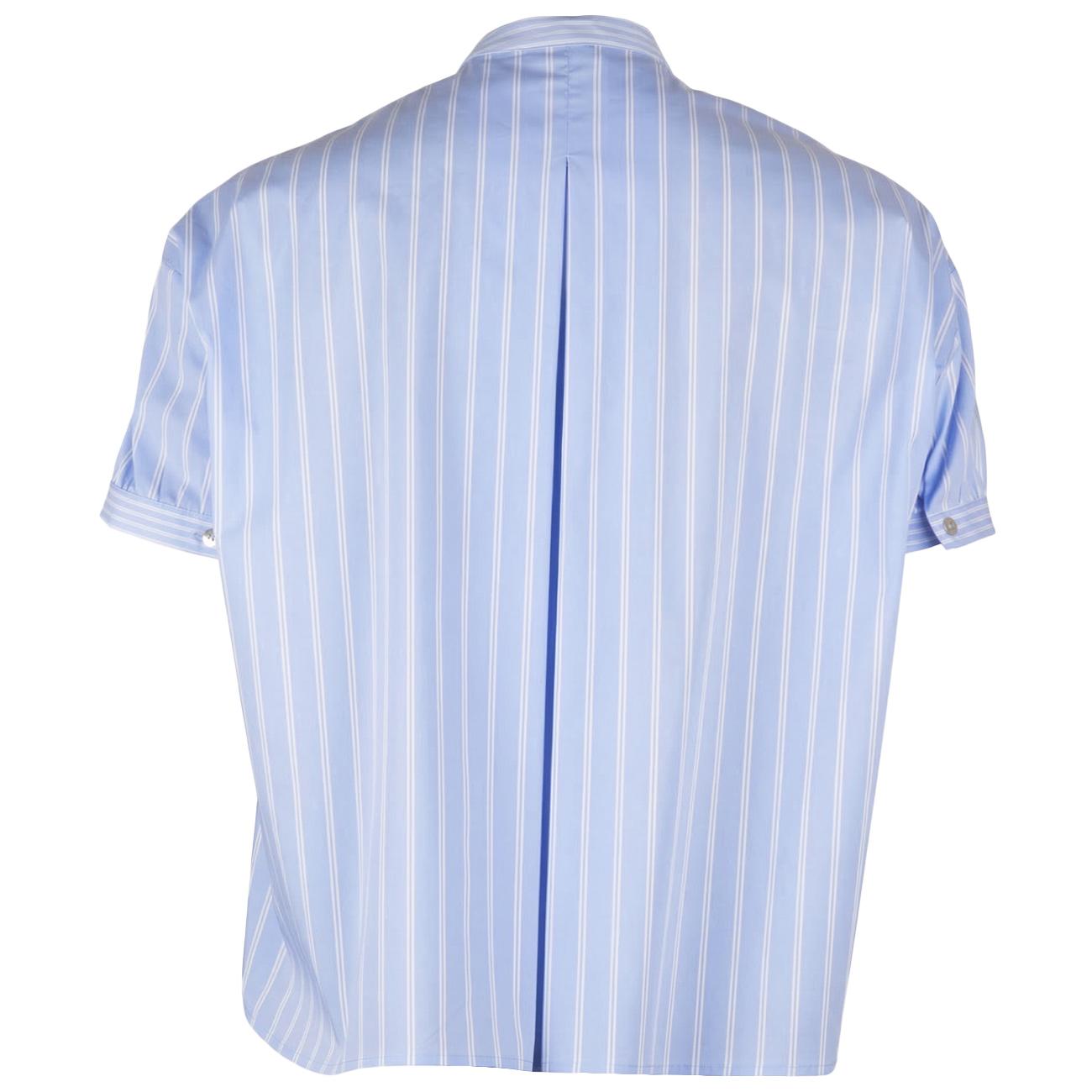 Camicia Coreana A Righe CNF/B013134 B82 BIANCO/AZZURRO MASCHERONI 