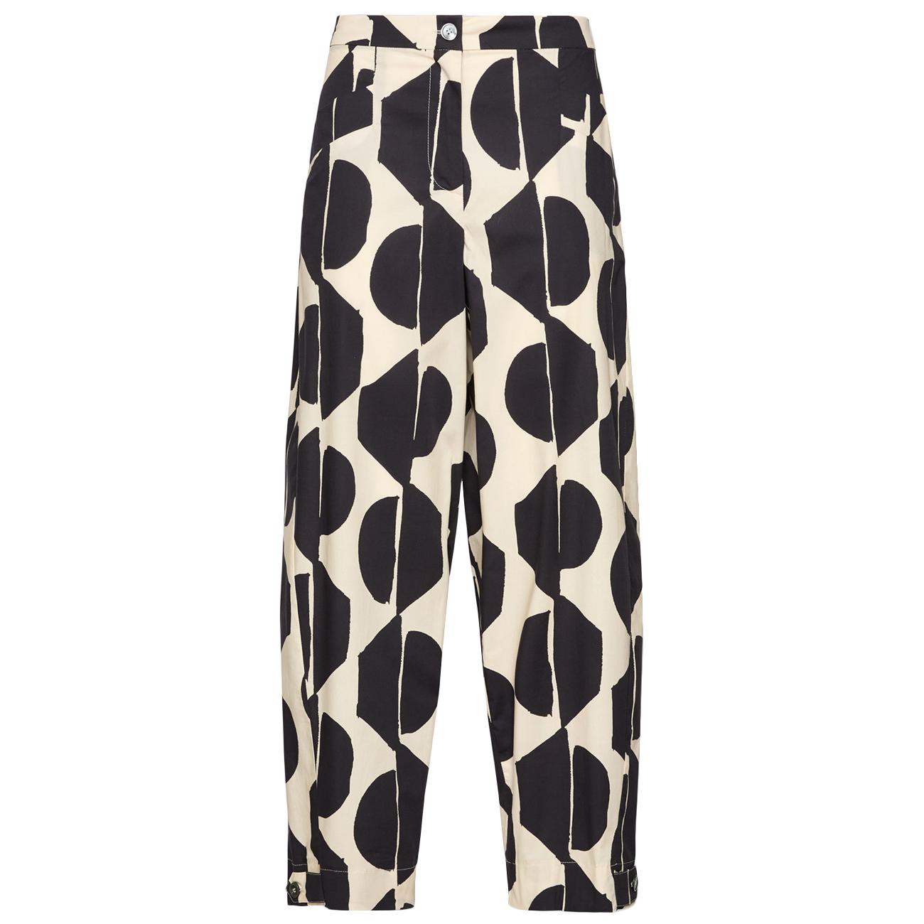 Pantaloni Barrel Stampati P189P100495N 01 BEIGE/NERO ELENA MIRO' 