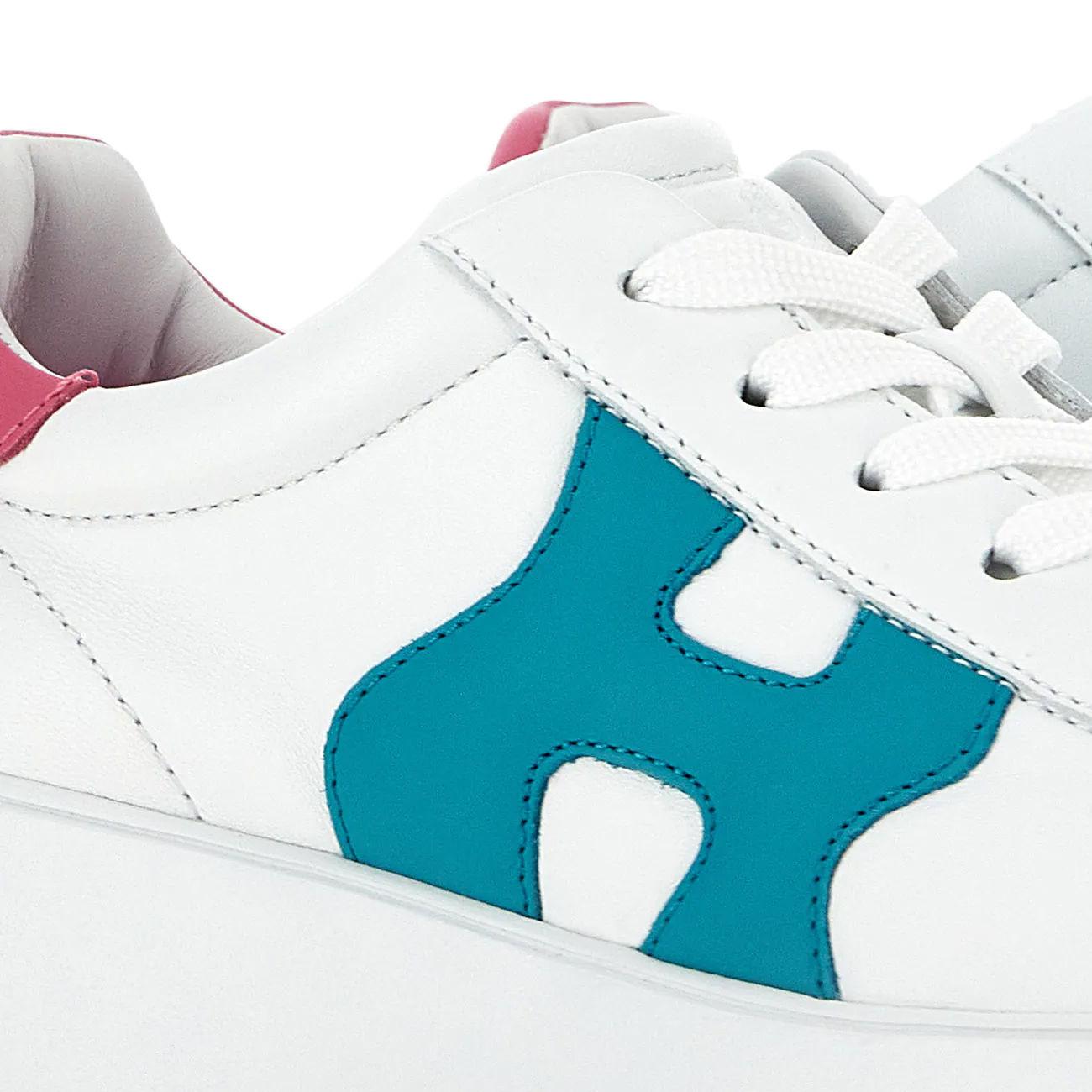 Sneakers Rebel H564 Donna Bianco Rosa Verde HXW5640DN61QZB0SRW BIANCO/ROSA/VERDE HOGAN 