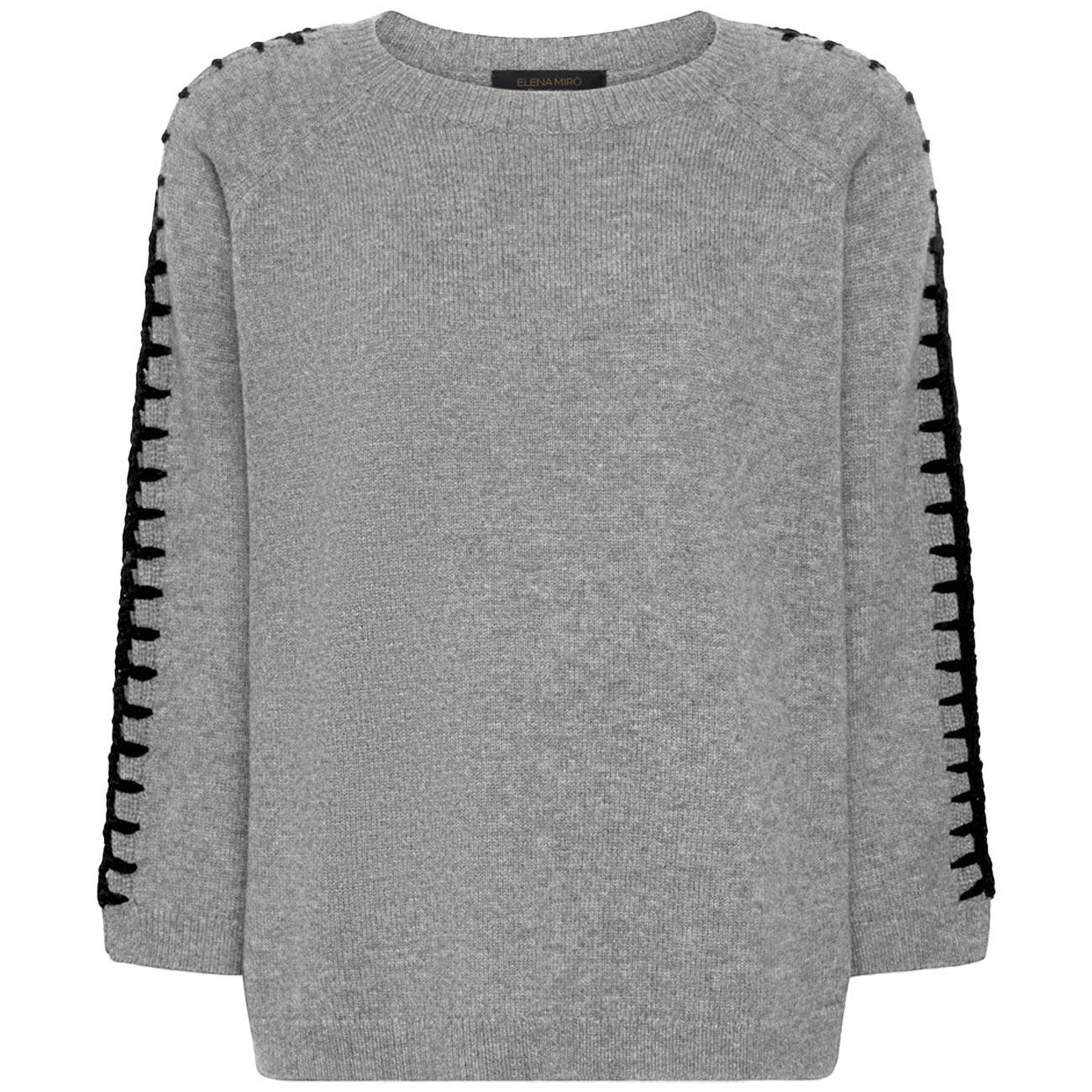 Maglia In Pura Lana Con Ricamo M434Z000562N 013 MEDIUM GREY ELENA MIRO' 