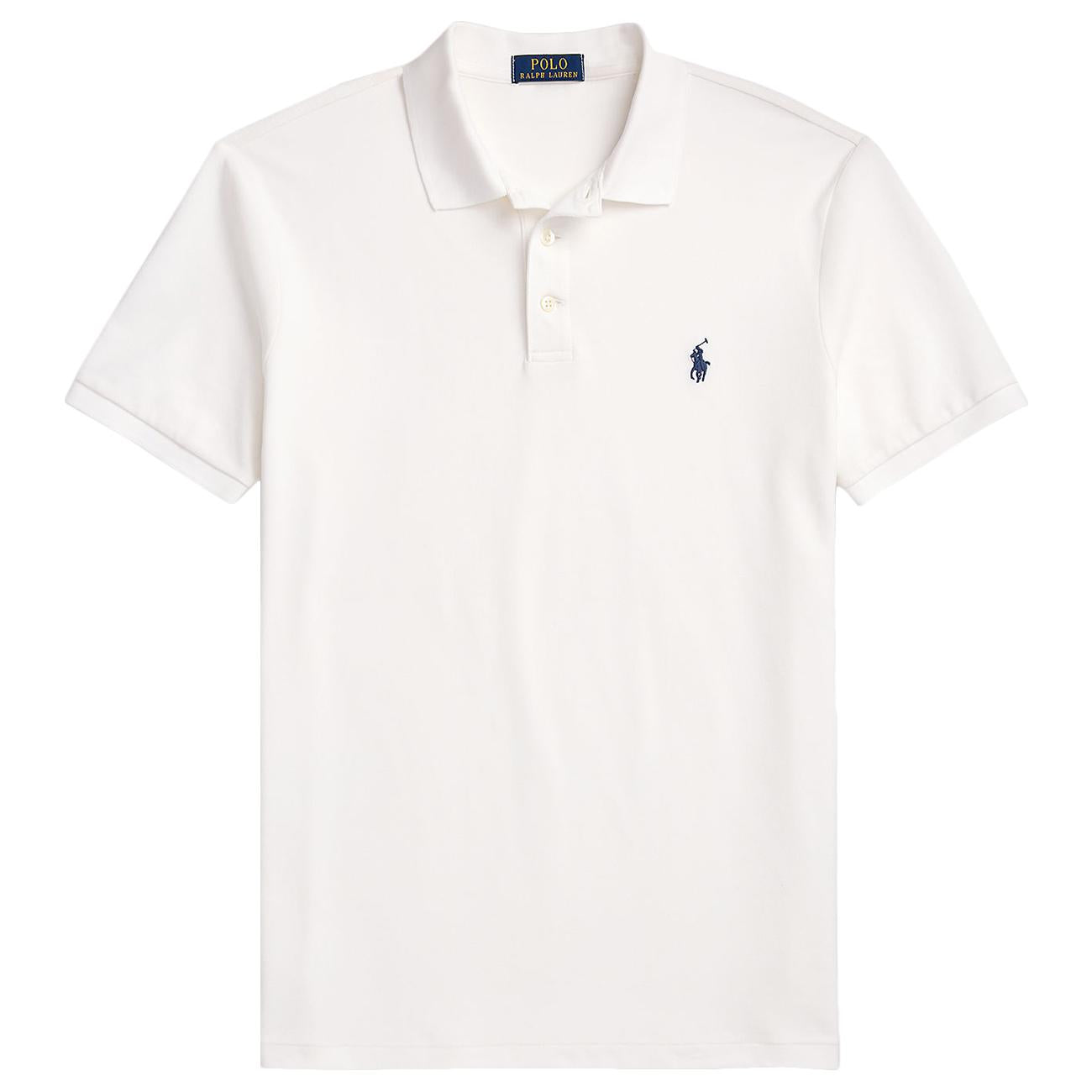Polo In Rete Elasticizzata Slim Fit 710941439 002 WHITE POLO RALPH LAUREN 
