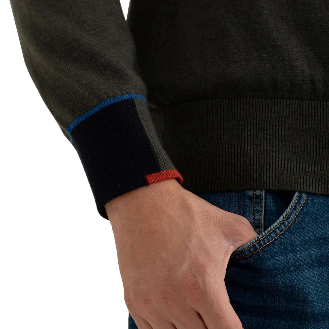 Maglia Girocollo Con Patch Sui Gomiti FM25W14MG A0804 ARMY FRED MELLO 