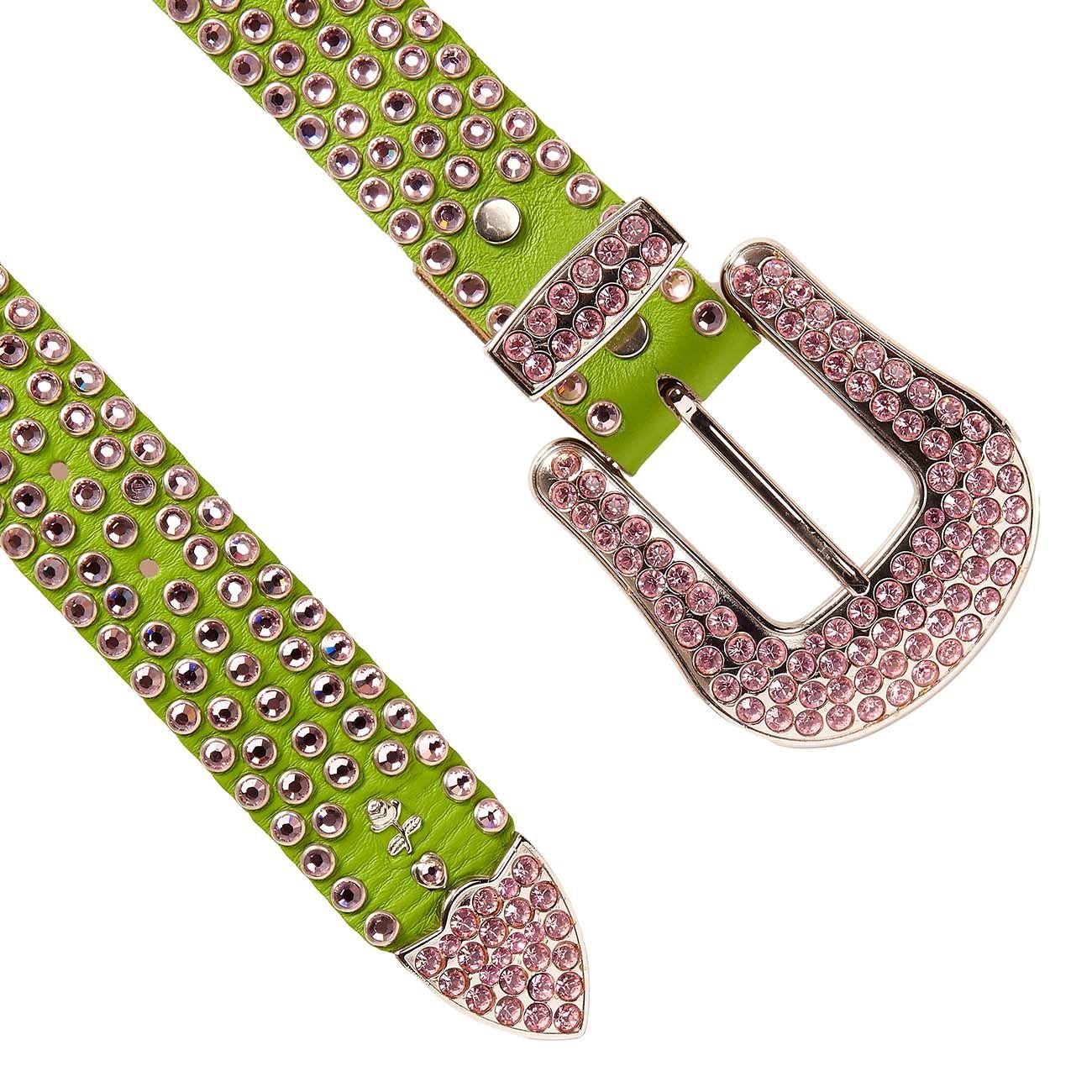 Cintura Alta Fibbia Grande Con Swarovsky Donna Verde Rosa SWAALTAFGR VERDE.ROSA KIPPYS 
