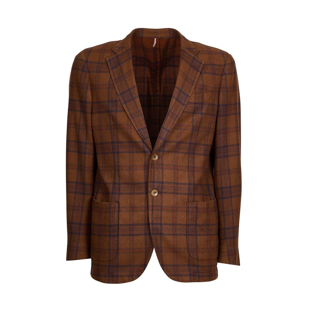 Giacca Scozzese Tartan A 2 Bottoni Uomo Cammello Blu SANTANIELLO/FLQ3081 54CCAMMELLO/BLU SANTANIELLO 