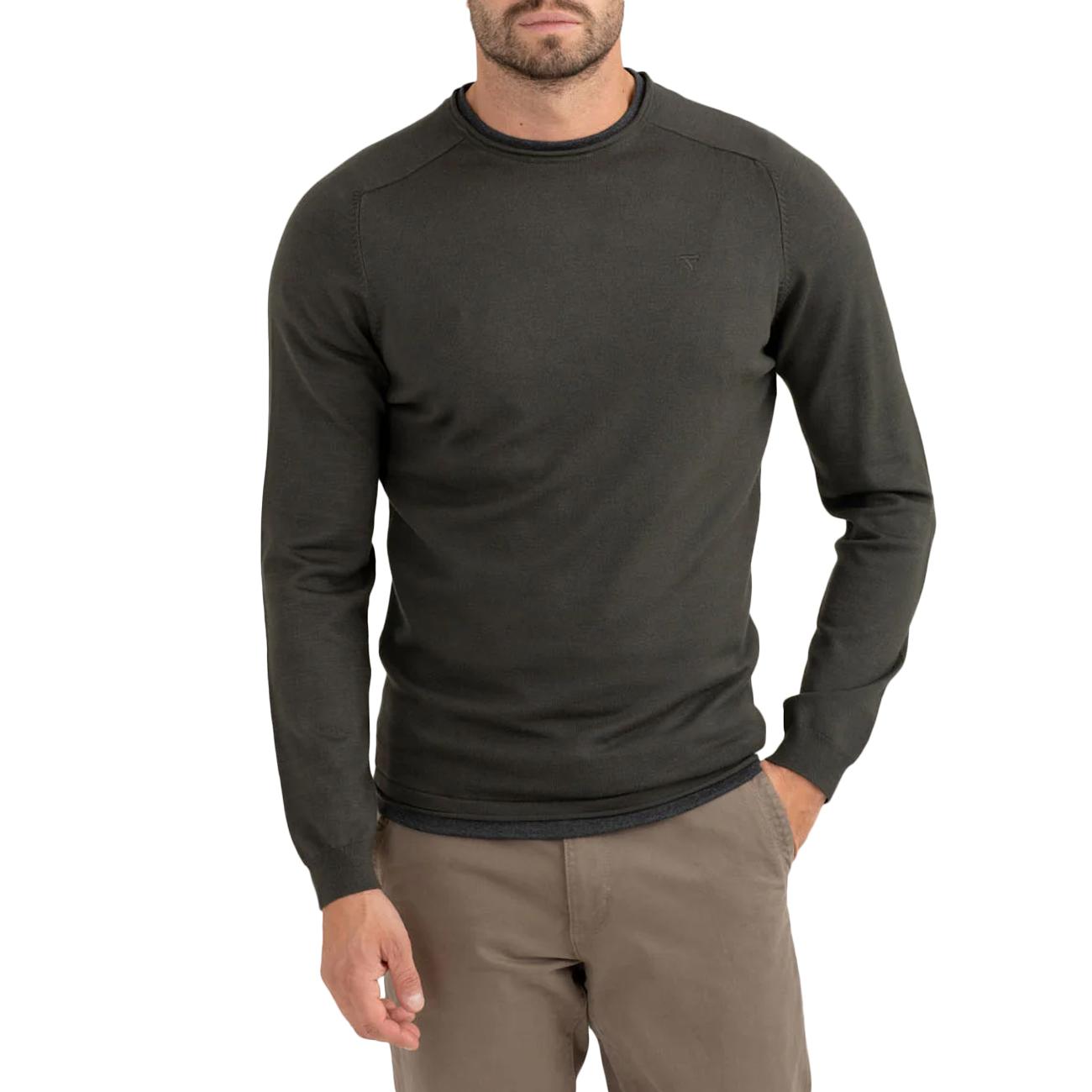 Maglia Girocollo Raglan Con Dettagli A Contratso FM25W20MG A0804 ARMY FRED MELLO 