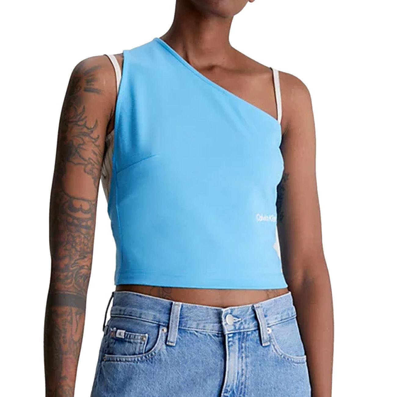 TOP D. MONOSPALLA IN JERSEY MILANO CKJ J20J220788 CY0/BLUE CRUSH CALVIN KLEIN JEANS 