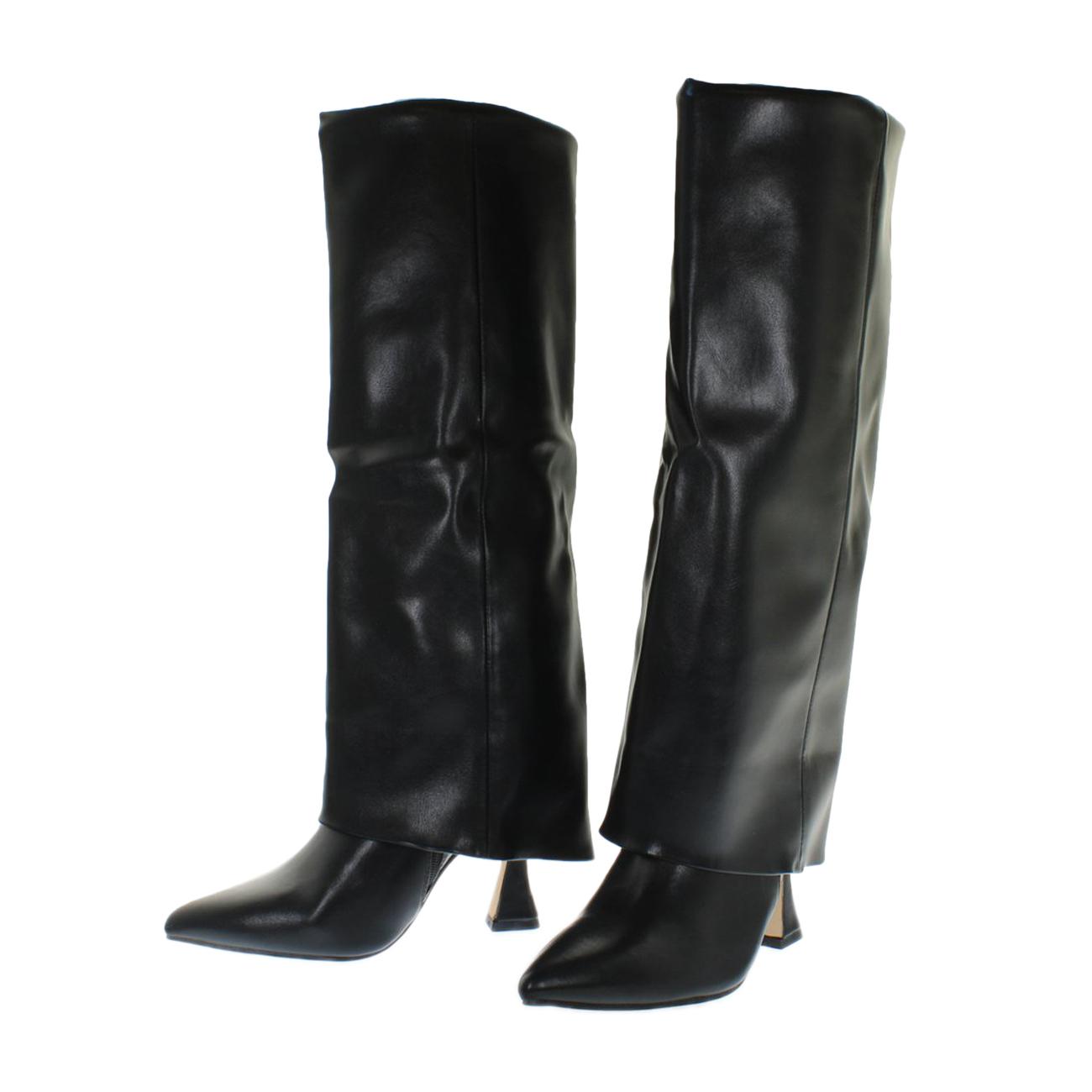 Stivali Alti Con Tacco E Gambale Donna Nero 8687 NERO KHARISMA 