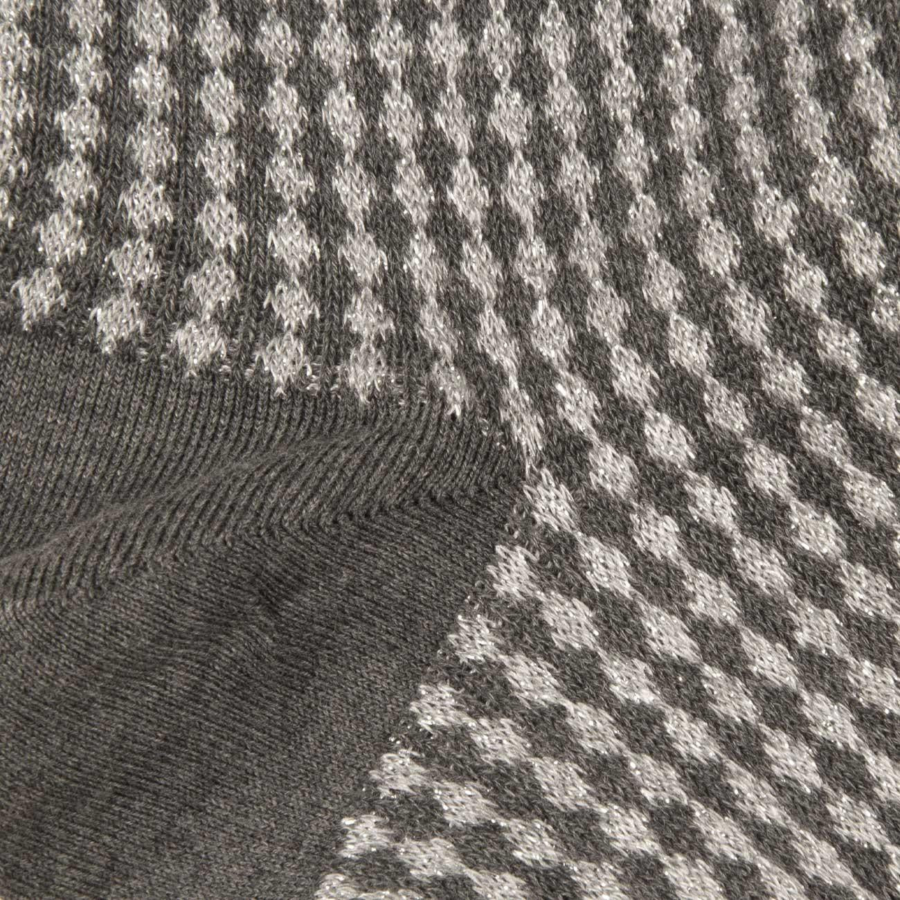 Calze Jacquard Micro Rombo Lurex Donna Grafite 65539G V0059 GRAFITE RED SOX 