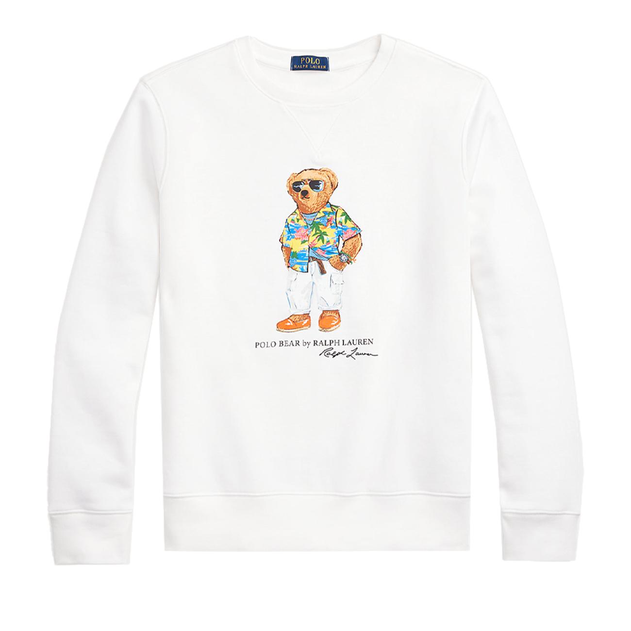 Felpa Orsetto Uomo White Beach Club Bear 710853308 032 SP24 WHITE BEACH CLUB BEAR POLO RALPH LAUREN 
