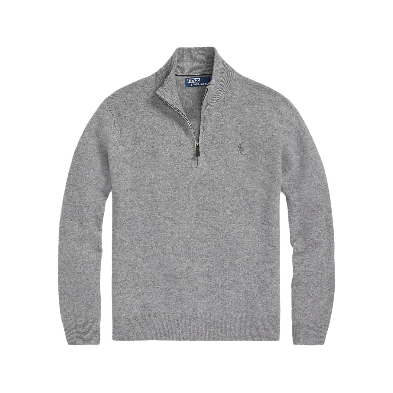 Pullover Mezza Zip In Lana Merino Uomo Fawn Grey Heather 710876756 009 FAWN GREY HEATHER POLO RALPH LAUREN 