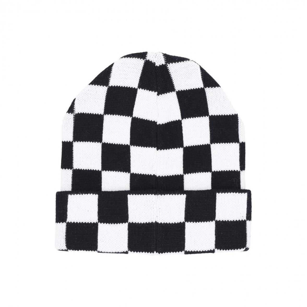 Cappellino Con Risvolto Con Scacchi Unisex Nero Bianco DSAF220026 NERO/BIANCO DISCLAIMER 