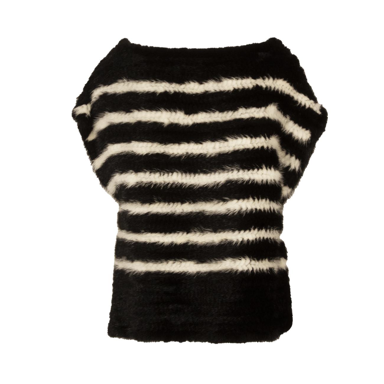 Poncho In Visone JZA01-MTRMIC918 B.CO/NERO JO NO FUI 