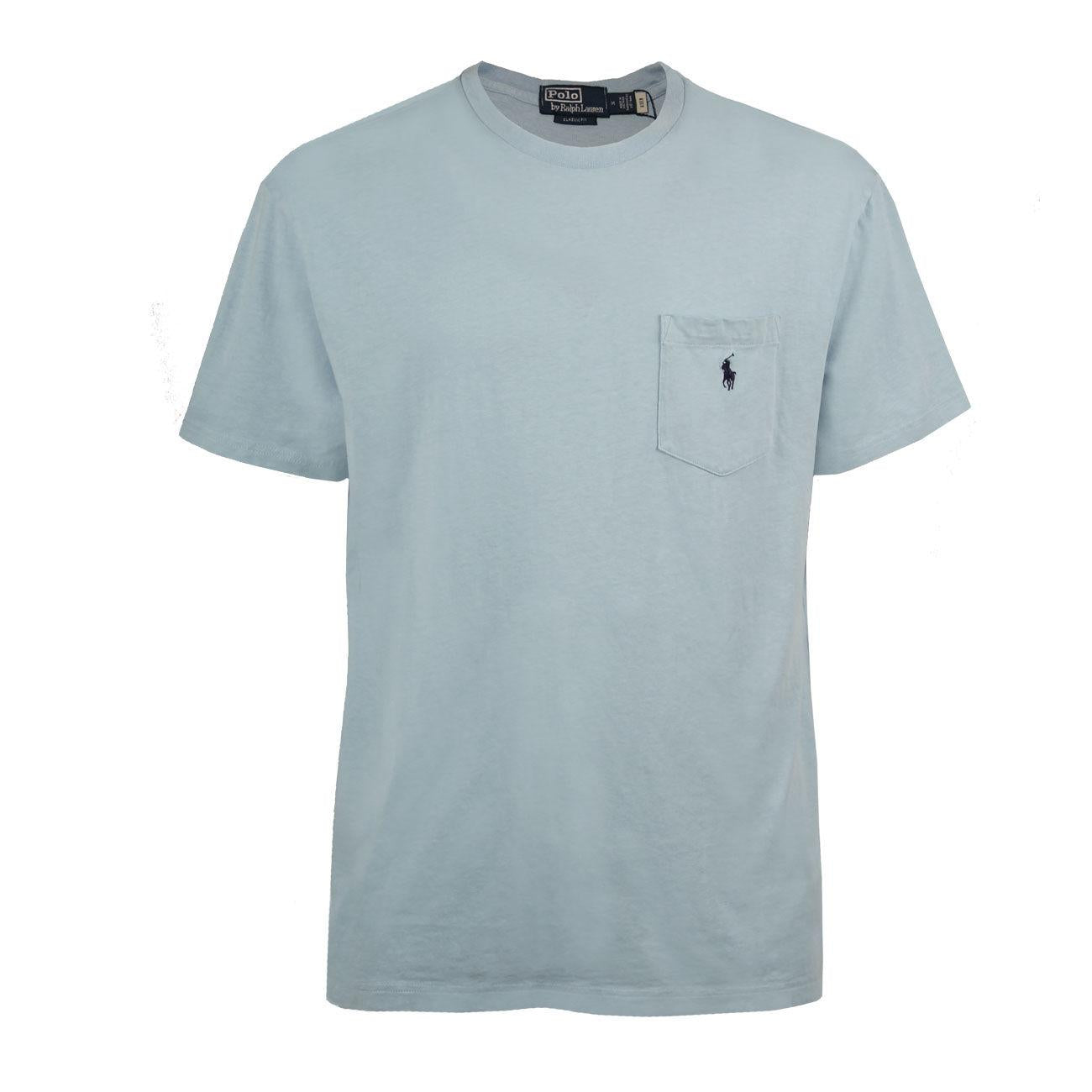 T-SHIRT U.GC MM C/TASCH. JERS. COT.DELAVE` CUSTOM/SLIM RALPH LAUREN 710835756 016 POWDERBLUE POLO RALPH LAUREN 