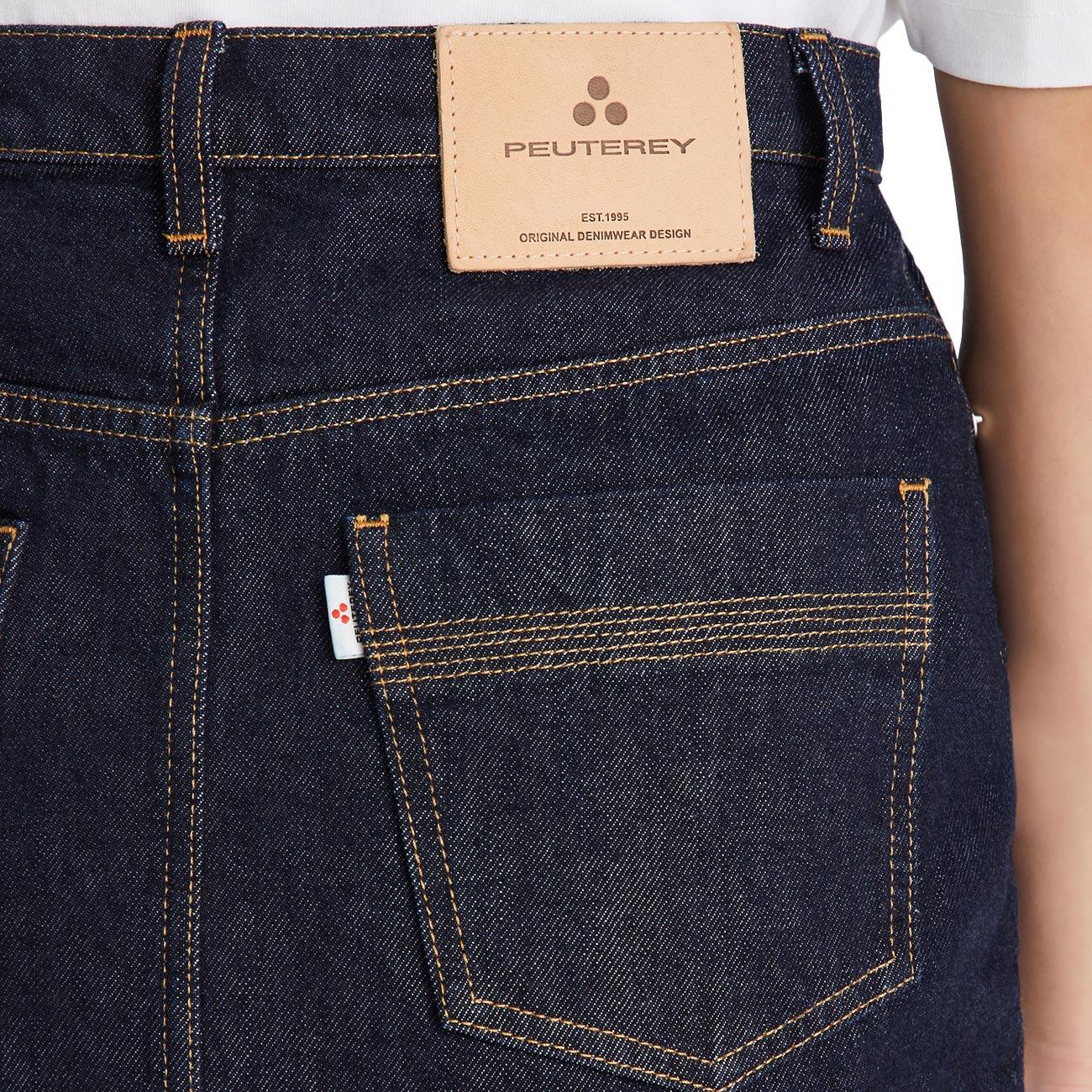 Gonna Claudette De Rinse In Denim Con Spacco Sul Davanti PED5626 99012421 215 BLU JEANS PEUTEREY 