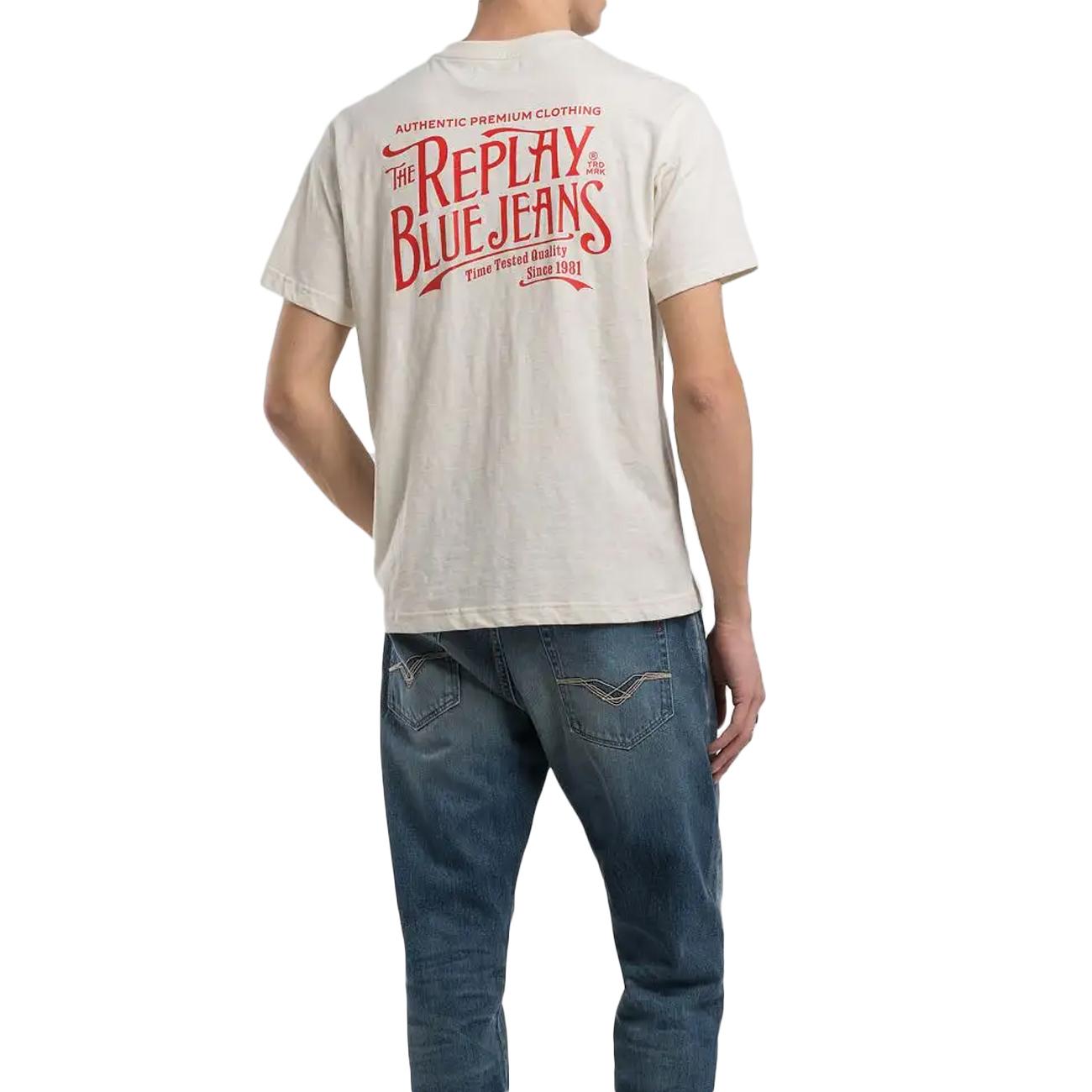 REPLAY T-Shirt In Jersey Fiammato Uomo Bianco M3023.000.22336 412 