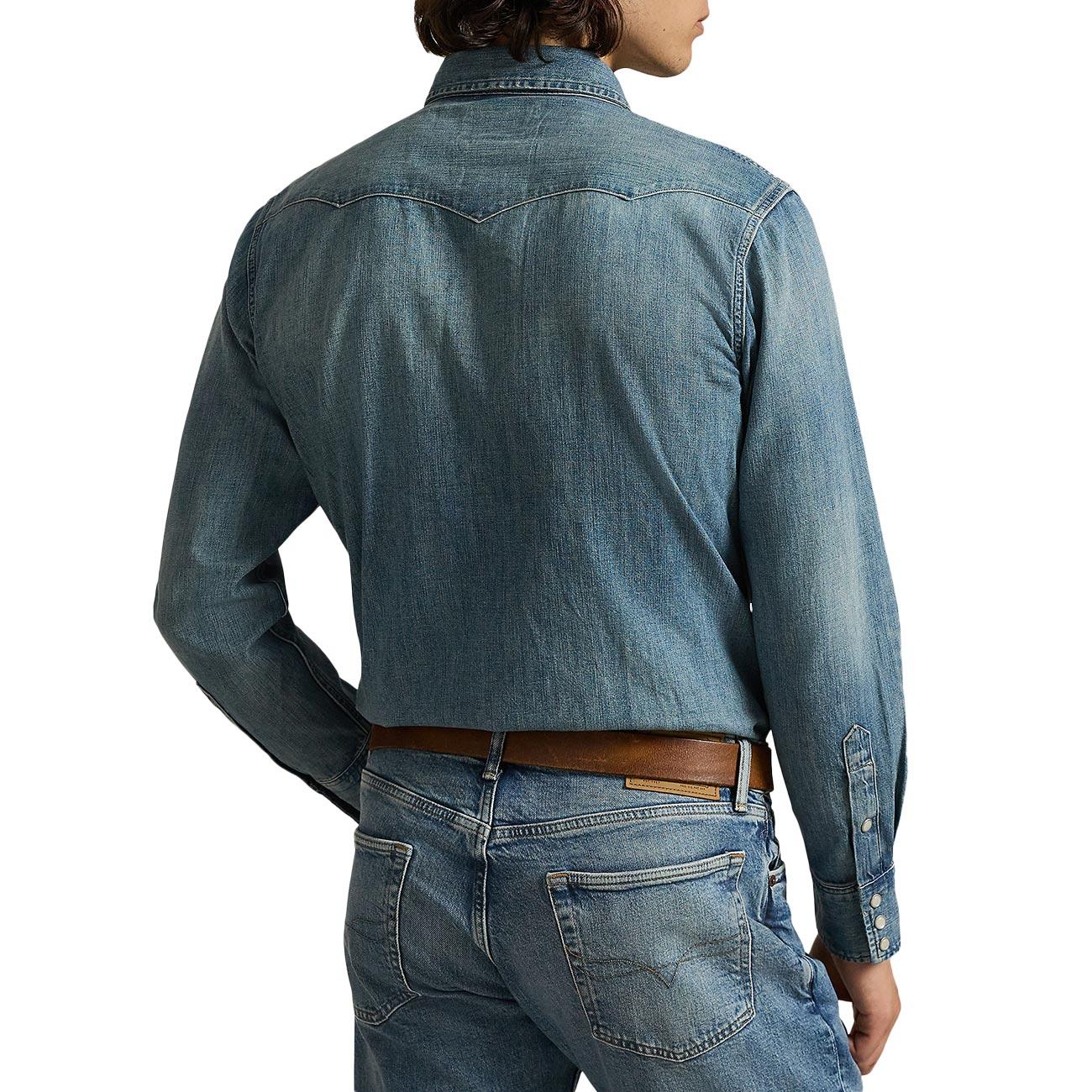 Camicia Western In Denim Slub 710703936 001 RL WESTERN POLO RALPH LAUREN 