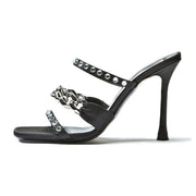 Decollete In Raso Con Catena E Strass Donna Black N21/21ECP0NV11071 X060BLACK N°21 