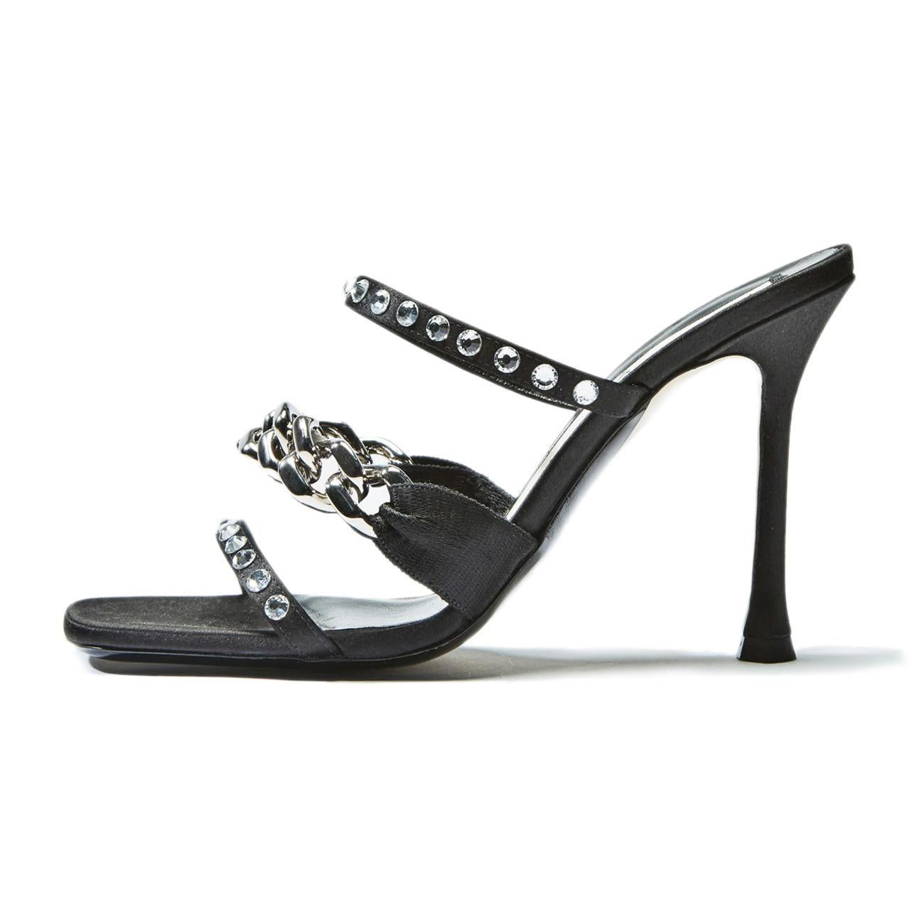 Decollete In Raso Con Catena E Strass Donna Black N21/21ECP0NV11071 X060BLACK N°21 