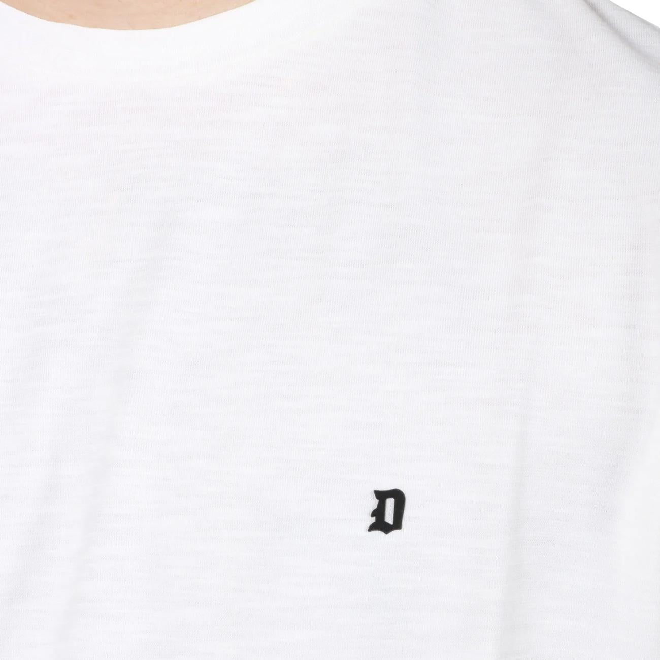 T-Shirt In Jersey Fiammato US198JF0195U 000 BIANCO DONDUP 