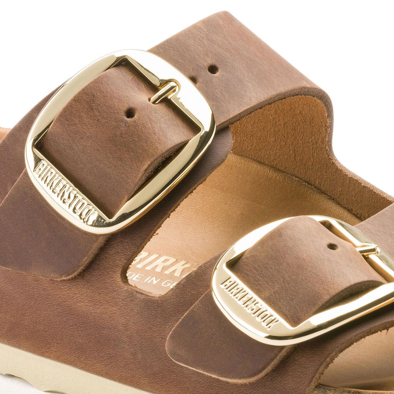 Sandali Arizona Grande Fibbia In Pelle Oliata 1011073 COGNAC BIRKENSTOCK 