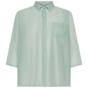 CRUNA CAMICIA CROPPED MANICA PIPISTRELLO MUSSOLA ELIDE2621 545 ACQUA 