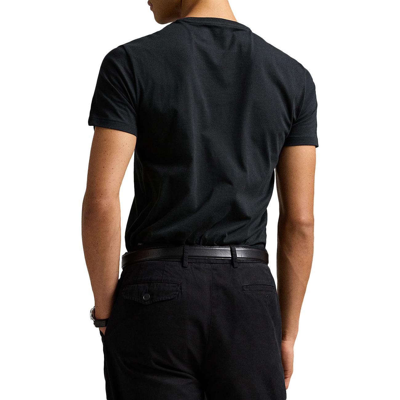 T-Shirt Girocollo In Jersey Slim Fit 710680785 001 RL BLACK POLO RALPH LAUREN 