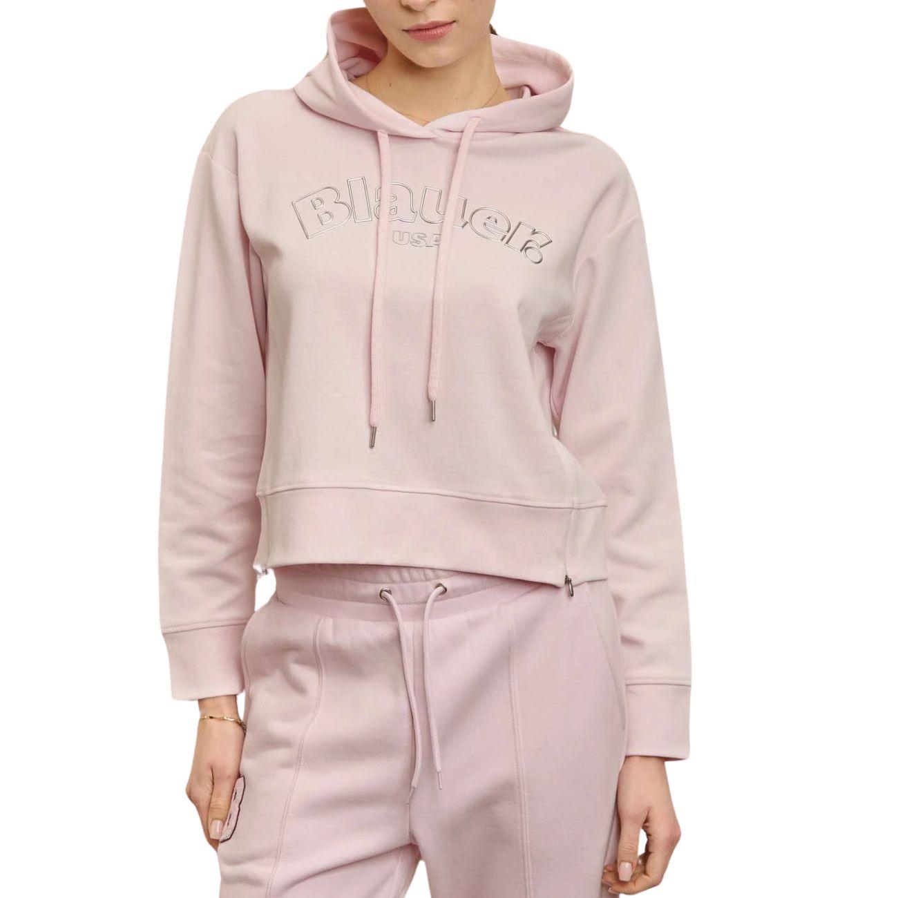 Felpa Con Cappuccio 25SBLDF08078-007092 100 BIANCO BLAUER 