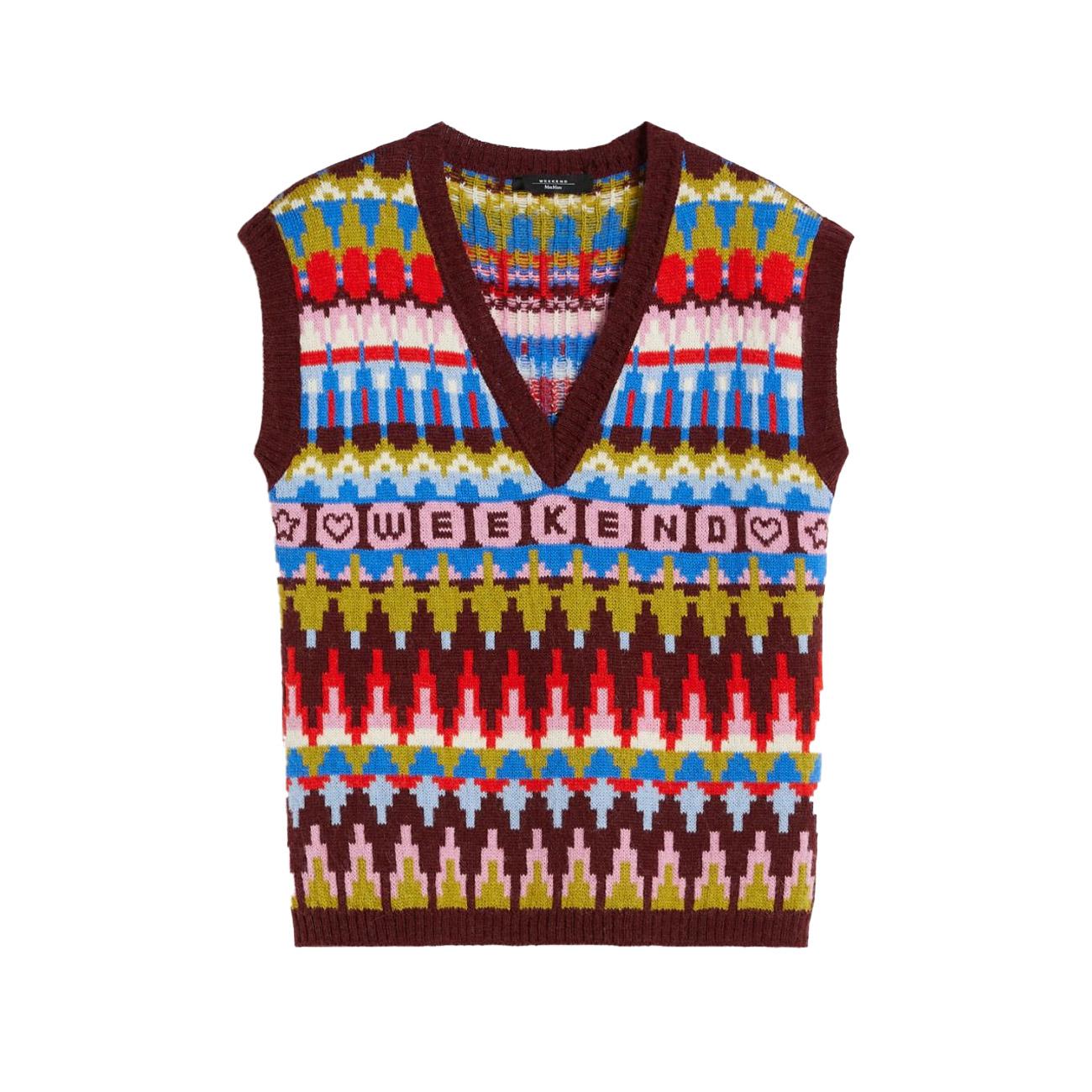 Gilet Jacquard Aligi Donna Fairisle Patch ALIGI 2353560139600 015 FAIRISLE PATCH MAX MARA WEEKEND 