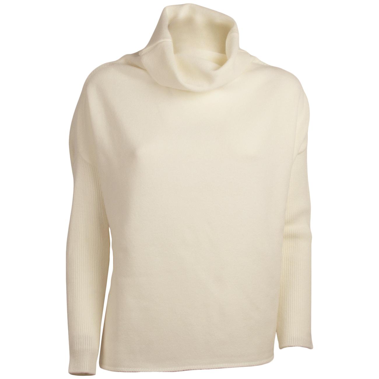 Dolcevita over con maniche a coste B2090 201 BIANCO BASE 