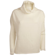 Dolcevita over con maniche a coste B2090 201 BIANCO BASE 