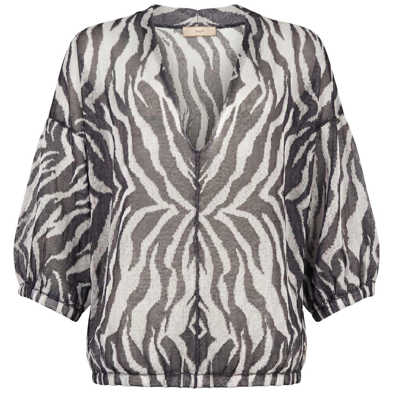 Blusa Jacquard Animalier CMKD13248 ECRU/NERO AKEP 