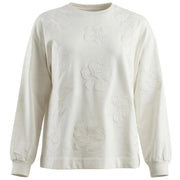 Felpa Girocollo Con Inserti Floreali G891Z000556N 011 OFF WHITE ELENA MIRO' 