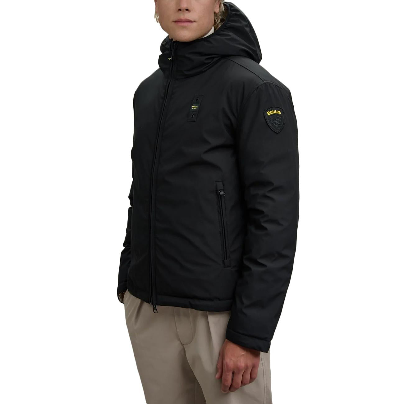 Piumino Ballard Reversibile Nylon Neoprene 25WBLUC06082-005480 999 NERO BLAUER 