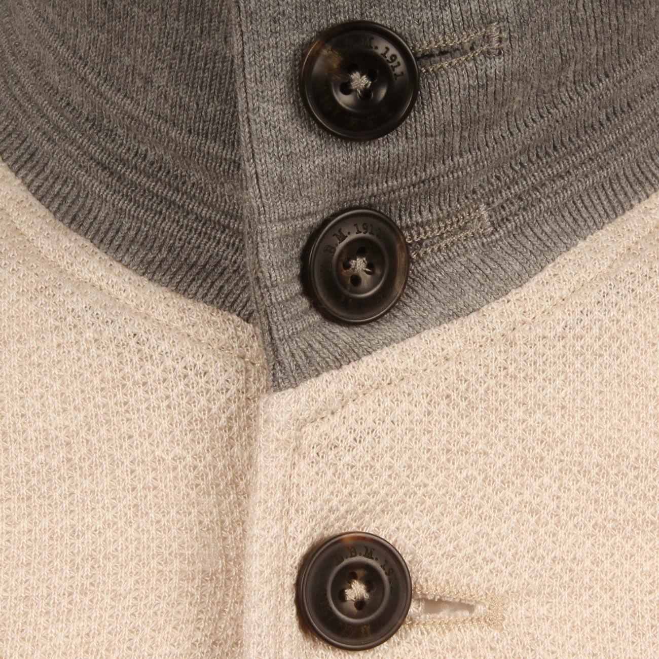 GIUBBINO U. BARRACUDA IN JERSEY C/BOTTONI LBM 35203/2/9314 ECRU/GRIGIO L.B.M.1911. 