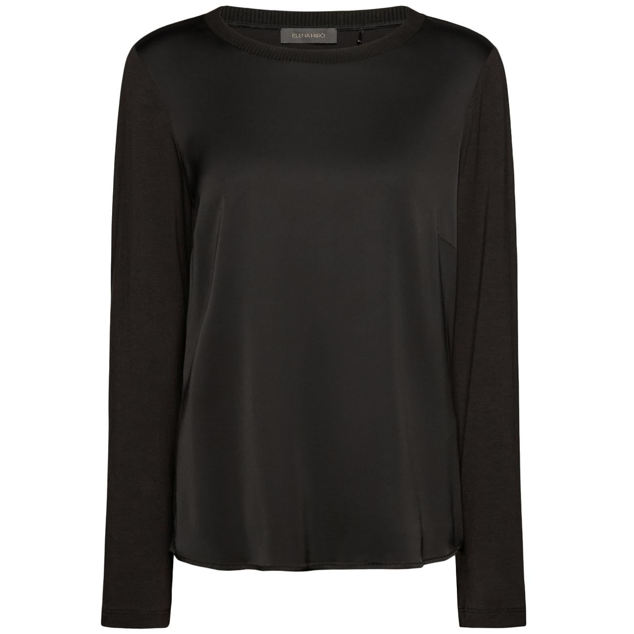 T-Shirt In Due Tessuti G126Z400493N 033 NERO ELENA MIRO' 