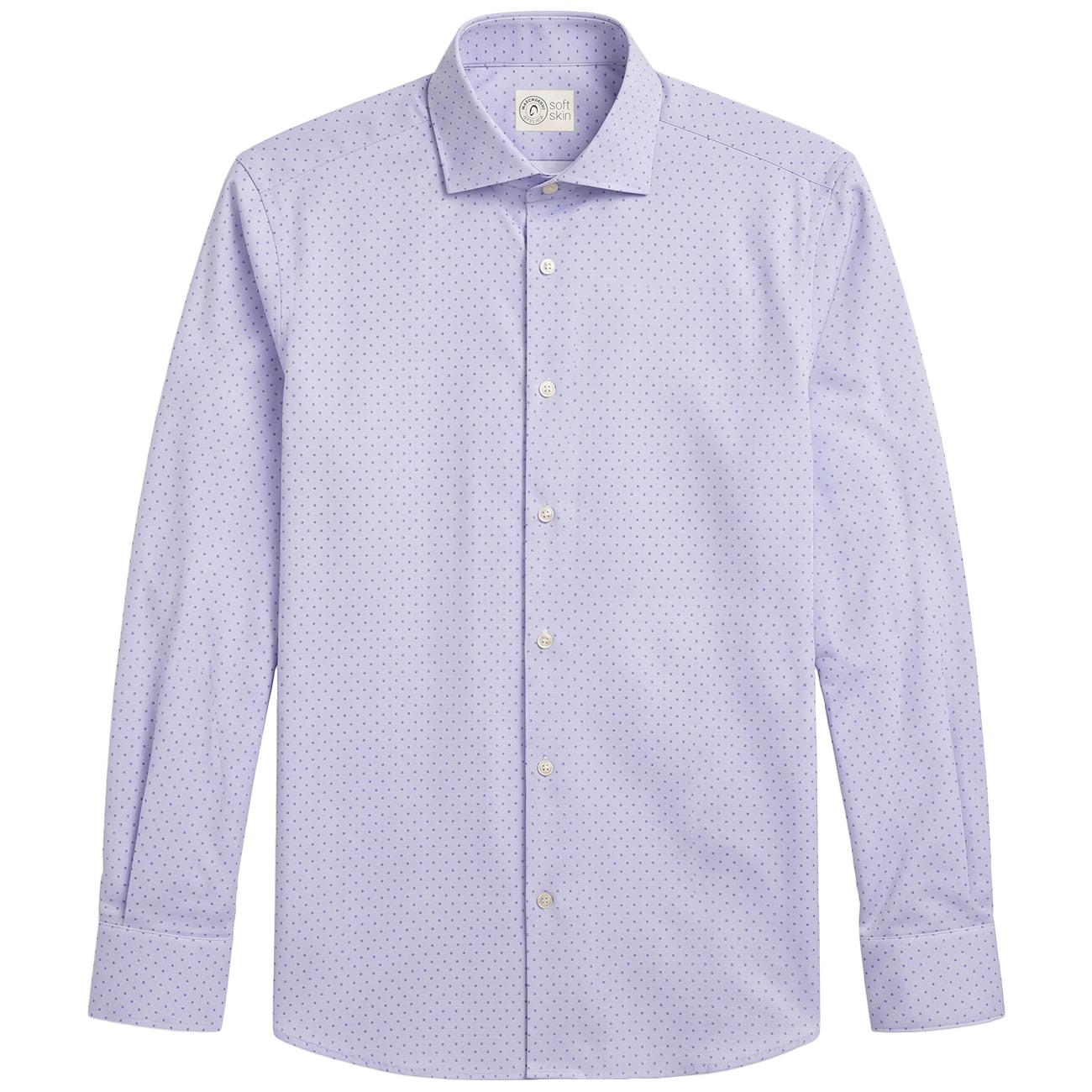 Camicia Slim SK Fantasia GMB/QM2CJE FB2 BIANCO/PUNTINI AZZ-BLU MASCHERONI 