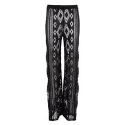 PANTALONE PUNTO PIZZO LINO AKEP PTKD01050 NERO AKEP 